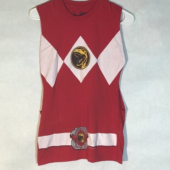 Mighty Morphin Power Rangers Red Tee T Shirt Tank Top - Picture 8 of 8